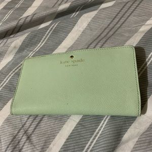 Mint green long wallet